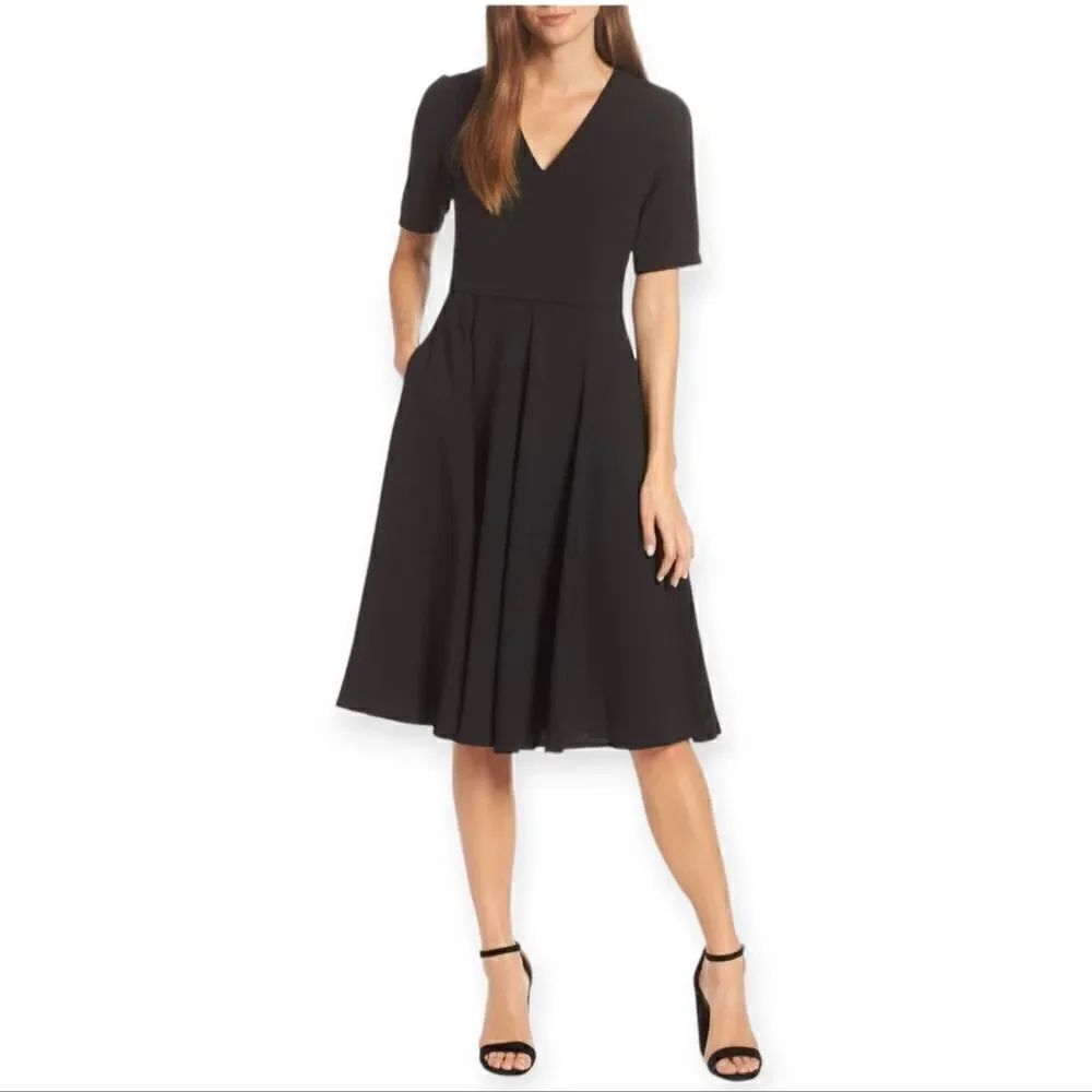 Gal Meets Glam Edith City Crepe Fit & Flare midi dress, size 20